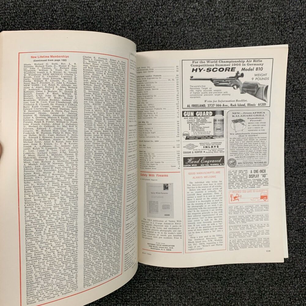 Vintage The American Rifleman Magazine May 1966 WWII Hunting Firearms WW2 - Picture 6 of 9